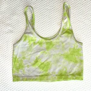 Lime Green Tie-Dye Women's Activewear Top